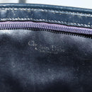 Christian Dior Trotter Canvas Shoulder Bag Navy Gold Auth 121410-11