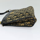 Christian Dior Trotter Canvas Shoulder Bag Navy Gold Auth 121410-3