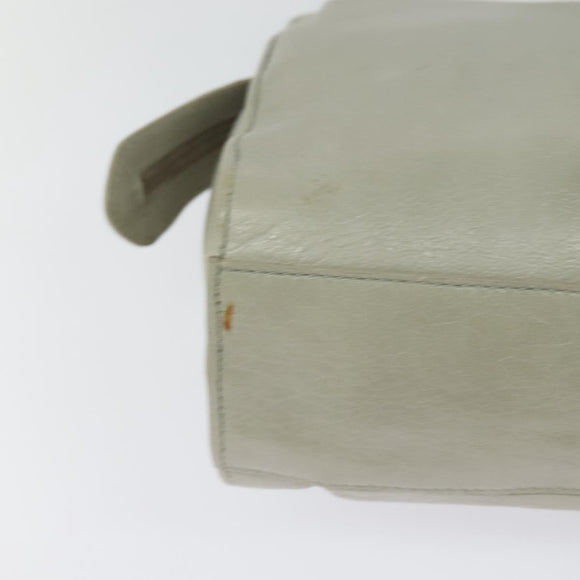 BALENCIAGA Shoulder Bag Leather Gray Silver Auth 121412