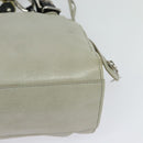 BALENCIAGA Shoulder Bag Leather Gray Silver Auth 121412-16