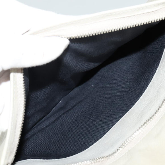 BALENCIAGA Shoulder Bag Leather Gray Silver Auth 121412