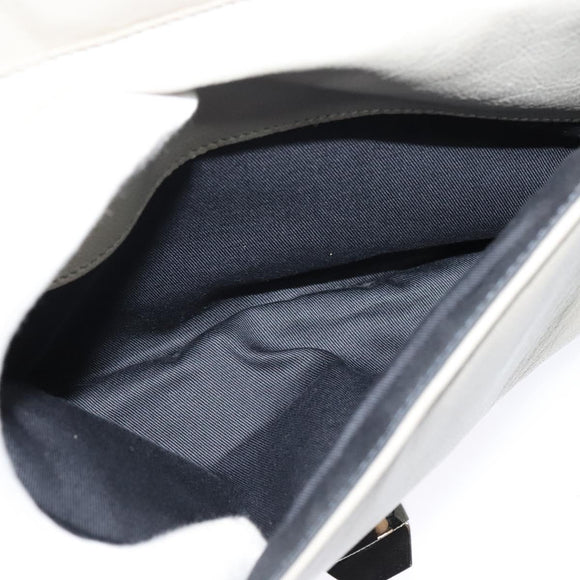 BALENCIAGA Shoulder Bag Leather Gray Silver Auth 121412