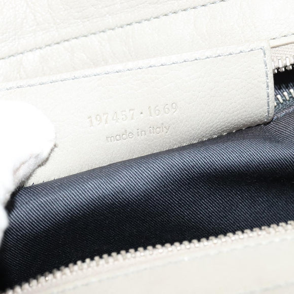 BALENCIAGA Shoulder Bag Leather Gray Silver Auth 121412