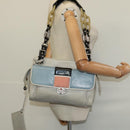 BALENCIAGA Shoulder Bag Leather Gray Silver Auth 121412-25