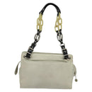 BALENCIAGA Shoulder Bag Leather Gray Silver Auth 121412-2