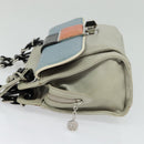 BALENCIAGA Shoulder Bag Leather Gray Silver Auth 121412-3