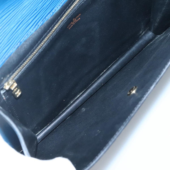 LOUIS VUITTON Epi Montaigne 27 Clutch Bag Blue M52655 LV Auth 121415