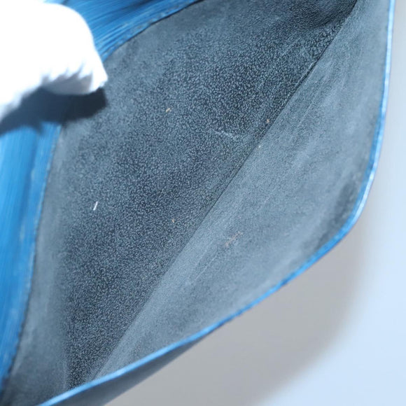 LOUIS VUITTON Epi Montaigne 27 Clutch Bag Blue M52655 LV Auth 121415