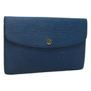 LOUIS VUITTON Epi Montaigne 27 Clutch Bag Blue M52655 LV Auth 121415-1