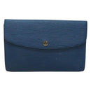 LOUIS VUITTON Epi Montaigne 27 Clutch Bag Blue M52655 LV Auth 121415-13