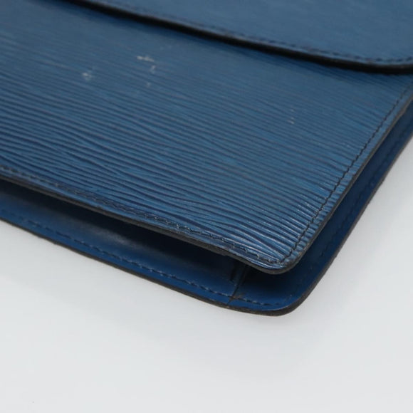 LOUIS VUITTON Epi Montaigne 27 Clutch Bag Blue M52655 LV Auth 121415