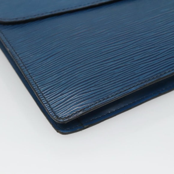 LOUIS VUITTON Epi Montaigne 27 Clutch Bag Blue M52655 LV Auth 121415