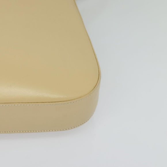 Salvatore Ferragamo Gancini Shoulder Bag Leather Beige Gold Auth 121419