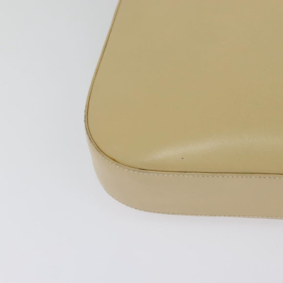 Salvatore Ferragamo Gancini Shoulder Bag Leather Beige Gold Auth 121419