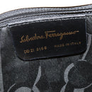 Salvatore Ferragamo Gancini Shoulder Bag Leather Beige Gold Auth 121419-12