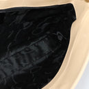 Salvatore Ferragamo Gancini Shoulder Bag Leather Beige Gold Auth 121419-17