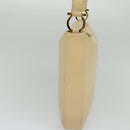 Salvatore Ferragamo Gancini Shoulder Bag Leather Beige Gold Auth 121419-3