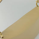 Salvatore Ferragamo Gancini Shoulder Bag Leather Beige Gold Auth 121419-6