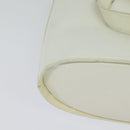 Salvatore Ferragamo Gancini Hand Bag Patent 2way White Silver Auth 121420-16
