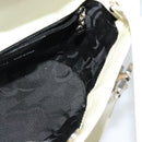 Salvatore Ferragamo Gancini Hand Bag Patent 2way White Silver Auth 121420-18