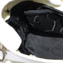 Salvatore Ferragamo Gancini Hand Bag Patent 2way White Silver Auth 121420-19