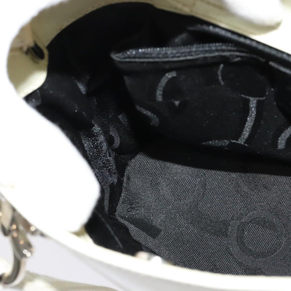 Salvatore Ferragamo Gancini Hand Bag Patent 2way White Silver Auth 121420