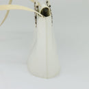 Salvatore Ferragamo Gancini Hand Bag Patent 2way White Silver Auth 121420-3