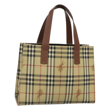 BURBERRY Nova Check Tote Bag PVC Beige Auth 121426