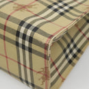BURBERRY Nova Check Tote Bag PVC Beige Auth 121426-12