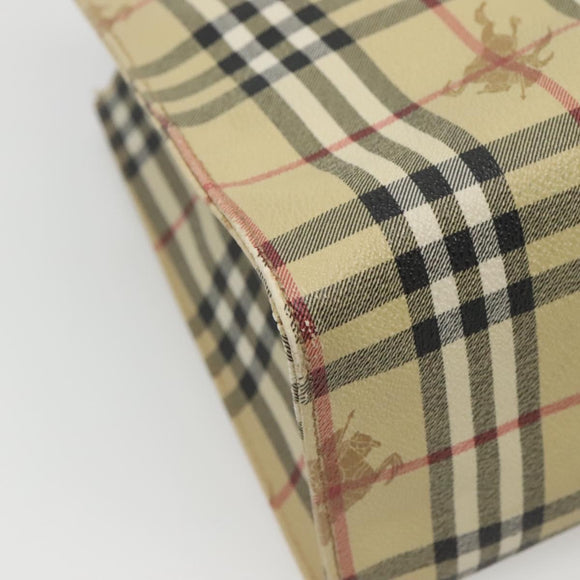 BURBERRY Nova Check Tote Bag PVC Beige Auth 121426