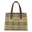 BURBERRY Nova Check Tote Bag PVC Beige Auth 121426-2