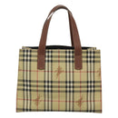 BURBERRY Nova Check Tote Bag PVC Beige Auth 121426-3