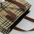 BURBERRY Nova Check Tote Bag PVC Beige Auth 121426-6