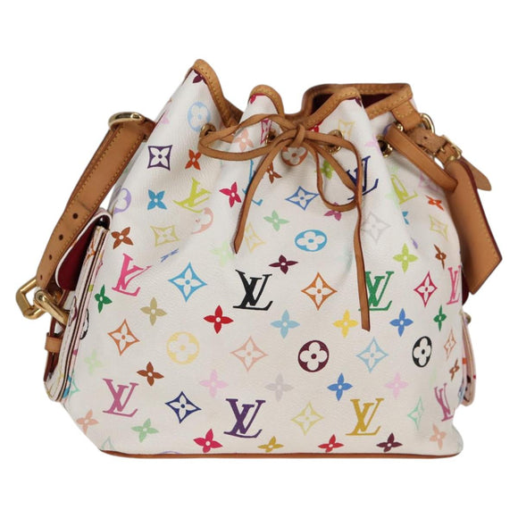 LOUIS VUITTON Monogram Multicolor Petit Noe Bag White M42229 LV Auth 121428M