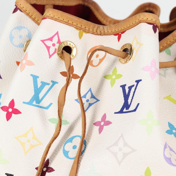 LOUIS VUITTON Monogram Multicolor Petit Noe Bag White M42229 LV Auth 121428M