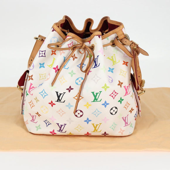 LOUIS VUITTON Monogram Multicolor Petit Noe Bag White M42229 LV Auth 121428AM