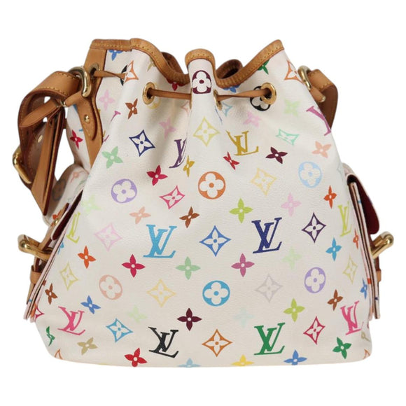 LOUIS VUITTON Monogram Multicolor Petit Noe Bag White M42229 LV Auth 121428AM