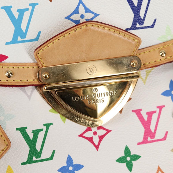 LOUIS VUITTON Monogram Multicolor Beverly GM Hand Bag White M40201 Auth 121429M