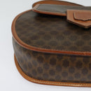 CELINE Macadam Canvas Shoulder Bag PVC Leather Brown Gold Auth 121435-9