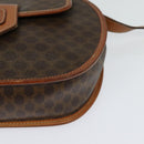 CELINE Macadam Canvas Shoulder Bag PVC Leather Brown Gold Auth 121435-14