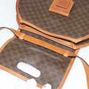 CELINE Macadam Canvas Shoulder Bag PVC Leather Brown Gold Auth 121435-10