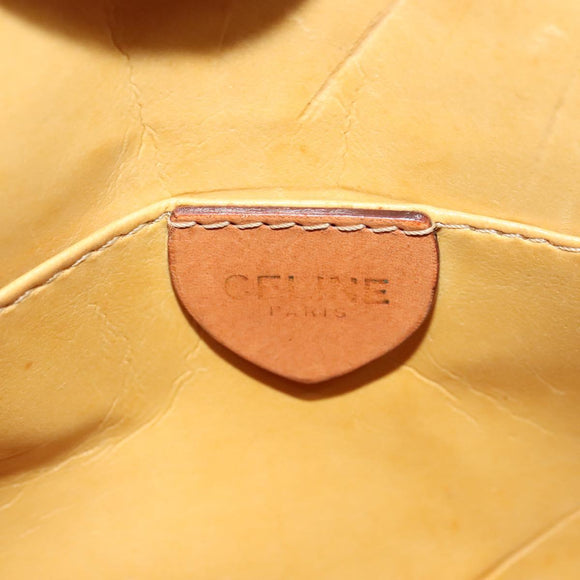 CELINE Macadam Canvas Shoulder Bag PVC Leather Brown Gold Auth 121435