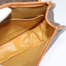 CELINE Macadam Canvas Shoulder Bag PVC Leather Brown Gold Auth 121435-18