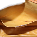 CELINE Macadam Canvas Shoulder Bag PVC Leather Brown Gold Auth 121435-20