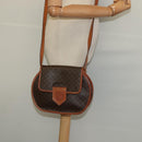 CELINE Macadam Canvas Shoulder Bag PVC Leather Brown Gold Auth 121435-21