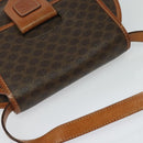 CELINE Macadam Canvas Shoulder Bag PVC Leather Brown Gold Auth 121435-6