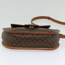 CELINE Macadam Canvas Shoulder Bag PVC Leather Brown Gold Auth 121435-5