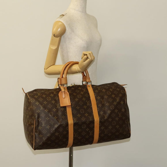 LOUIS VUITTON Monogram Keepall 50 Boston Bag M41426 LV Auth 121436