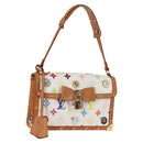 LOUIS VUITTON Monogram Pochette Eye Miss You Hand Bag White M92055 Auth 121439M-1