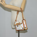 LOUIS VUITTON Monogram Pochette Eye Miss You Hand Bag White M92055 Auth 121439M-23